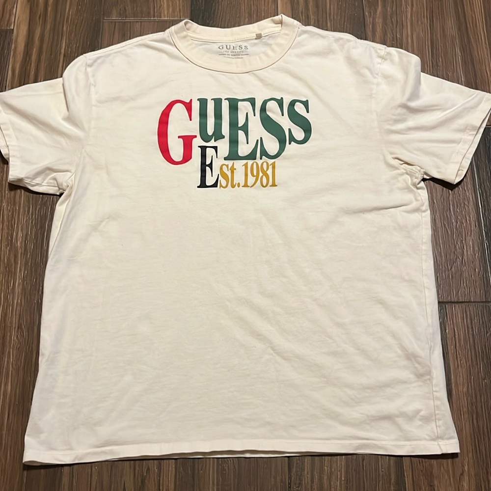 Men’s Guess‎ Est.1981 Logo Beige T-shirt
